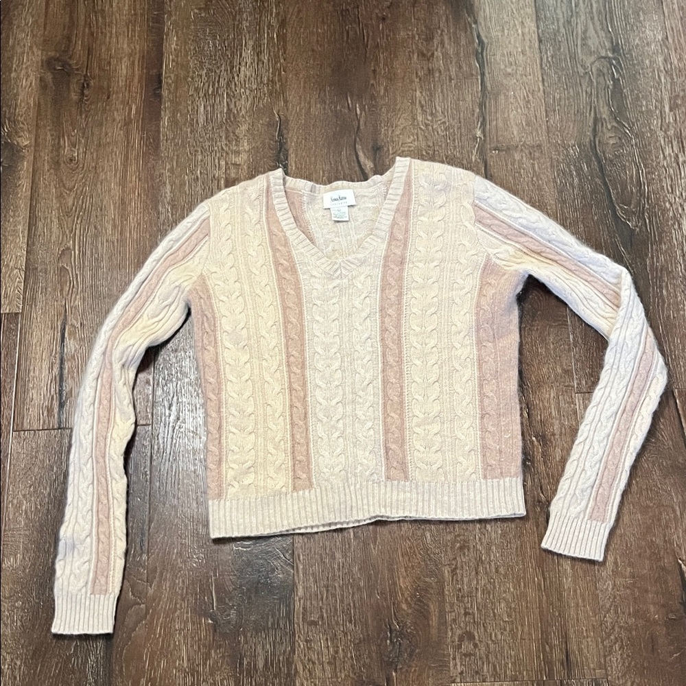 Vintage Neiman Marcus Exclusive 100% Cashmere Cable Knit Sweater Large